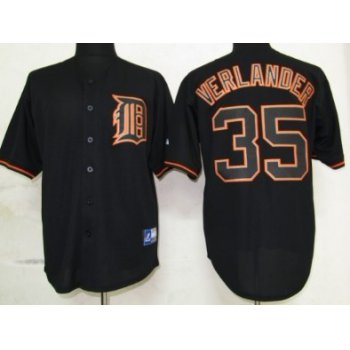 Detroit Tigers #35 Justin Verlander Black Fashion Jersey