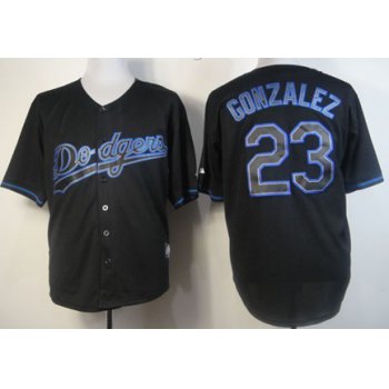 Los Angeles Dodgers #23 Adrian Gonzalez Black Fashion Jersey