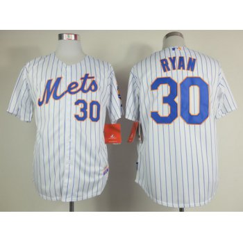 New York Mets #30 Nolan Ryan White Pinstripe Cool Base Jersey