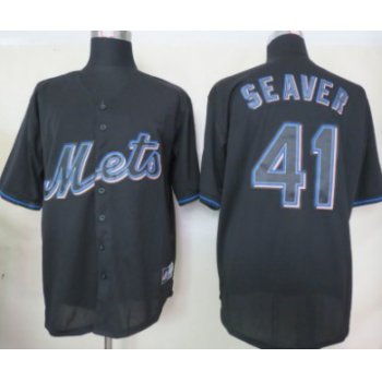 New York Mets #41 Tom Seaver Black Fashion Jersey