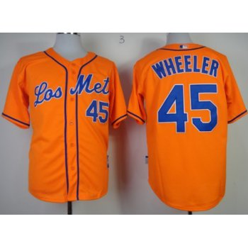 New York Mets #45 Zack Wheeler Los Orange Jersey