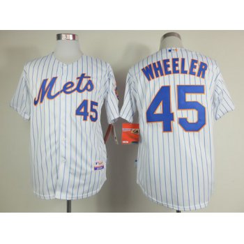 New York Mets #45 Zack Wheeler White Pinstripe Jersey