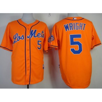 New York Mets #5 David Wright Los Orange Jersey