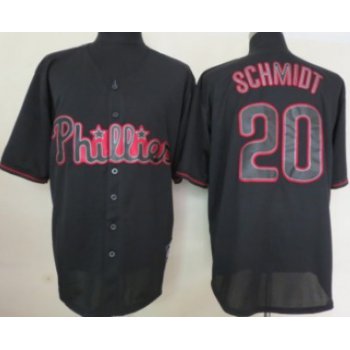 Philadelphia Phillies #20 Mike Schmidt Black Fashion Jersey