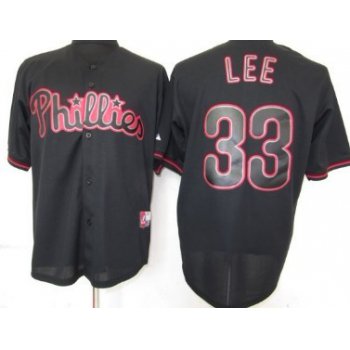 Philadelphia Phillies #33 Cliff Lee Black Fashion Jersey