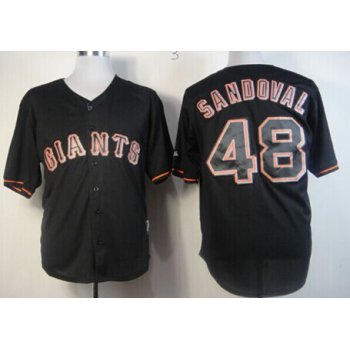 San Francisco Giants #48 Pablo Sandoval Black Fashion Jersey