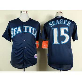 Seattle Mariners #15 Kyle Seager 2014 Navy Blue Jersey