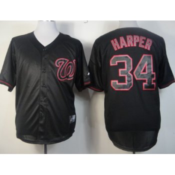 Washington Nationals #34 Bryce Harper Black Fashion Jersey