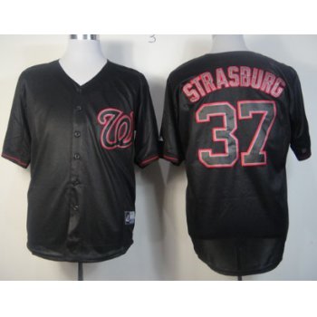 Washington Nationals #37 Stephen Strasburg Black Fashion Jersey