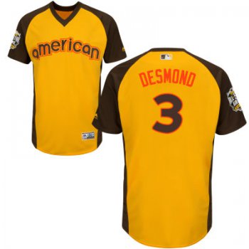 Men's American League Texas Rangers #3 Ian Desmond Gold 2016 MLB All-Star Cool Base Collection Jersey