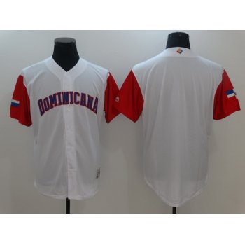 Men's Dominican Republic Baseball Majestic White 2017 World Baseball Classic Blank Team Jersey