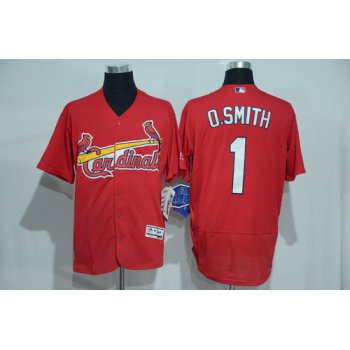 Men's St. Louis Cardinals #1 Ozzie Smith Retired Red 2016 Flexbase Majestic Baseball Jersey