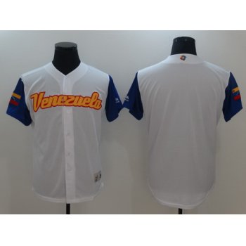 Men's Venezuela Baseball Majestic White 2017 World Baseball Classic Blank Team Jersey