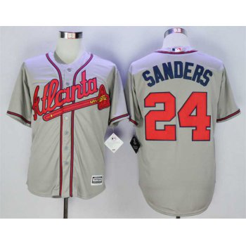 Big Size Men's Atlanta Braves #24 Deion Sanders Grey New Cool Base Jersey