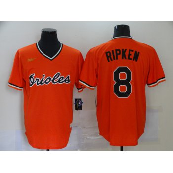 Men's Baltimore Orioles #8 Cal Ripken Jr. Orange Pullover Cooperstown Collection Stitched MLB Nike Jersey