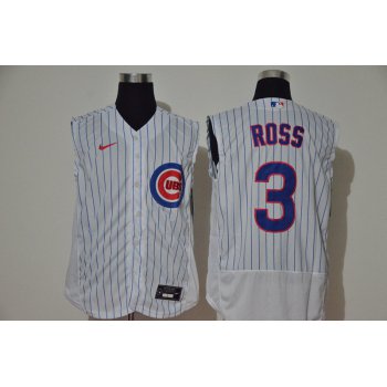 Men's Chicago Cubs #3 David Ross White 2020 Cool and Refreshing Sleeveless Fan Stitched Flex Nike Jersey