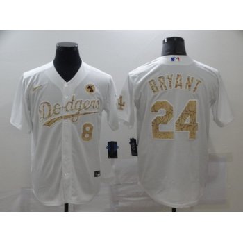 Men's Los Angeles Dodgers #24 Kobe Bryant White Fashion Stitched MLB Cool Base Nike Jersey