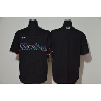 Men's Miami Marlins Blank Black Stitched MLB Cool Base Nike Jersey