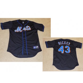 Men's New York Mets #43 R.A.Dickey Majestic alternative black authentic game jersey