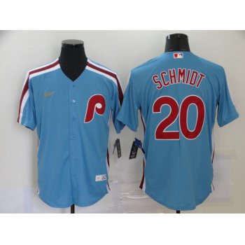 Men's Philadelphia Phillies #20 Mike Schmidt Light Blue Cooperstown Collection Stitched MLB Nike Jersey