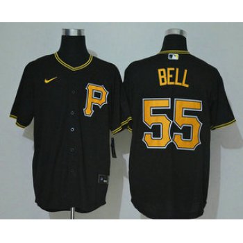 Men's Pittsburgh Pirates #55 Josh Bell Black Stitched MLB Cool Base Nike Jersey