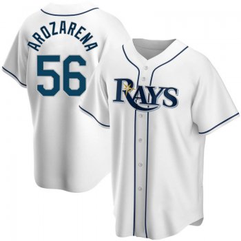 Men's Tampa Bay Rays Replica #56 Randy Arozarena White Home Nike Jersey