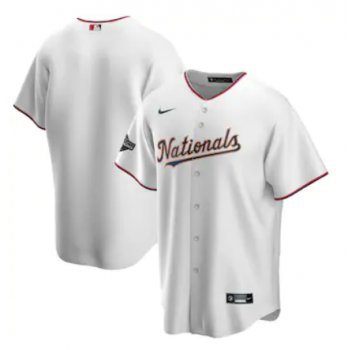 Men's Washington Nationals White Gold 2019 World Series Champions Blank MLB Cool Base Nike Jersey