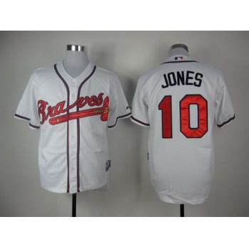 Atlanta Braves #10 Chipper Jones White Jersey