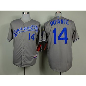 Kansas City Royals #14 Omar Infante Gray Jersey