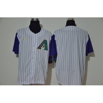 Men's Arizona Diamondbacks Blank White Cooperstown Collection Throwback Stitched Nike MLB Jersey