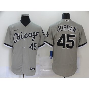 Men's Chicago White Sox #45 Michael Jordan Grey Stitched MLB Flex Base Nike Jersey