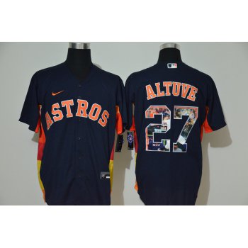 Men's Houston Astros #27 Jose Altuve Navy Blue Unforgettable Moment Stitched Fashion MLB Cool Base Nike Jersey