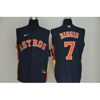 Men's Houston Astros #7 Craig Biggio Navy Blue 2020 Cool and Refreshing Sleeveless Fan Stitched MLB Nike Jersey