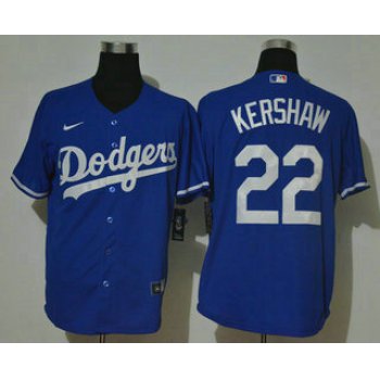 Men's Los Angeles Dodgers #22 Clayton Kershaw Blue Stitched MLB Cool Base Nike Jersey