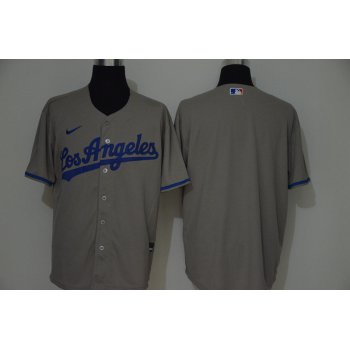 Men's Los Angeles Dodgers Blank Gray With Los Stitched MLB Cool Base Nike Jersey