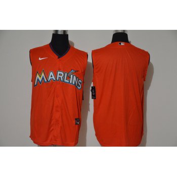 Men's Miami Marlins Blank Orange 2020 Cool and Refreshing Sleeveless Fan Stitched MLB Nike Jersey