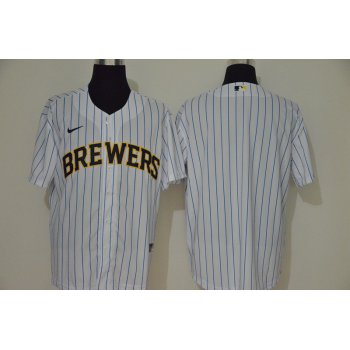 Men's Milwaukee Brewers Blank White Stitched MLB Cool Base Nike Jersey