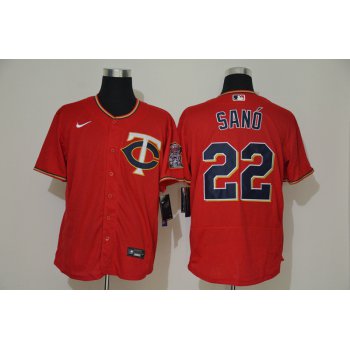 Men's Minnesota Twins #22 Miguel Sano Red Stitched MLB Flex Base Nike Jersey