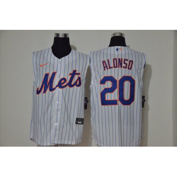 Men's New York Mets #20 Pete Alonso White 2020 Cool and Refreshing Sleeveless Fan Stitched MLB Nike Jersey