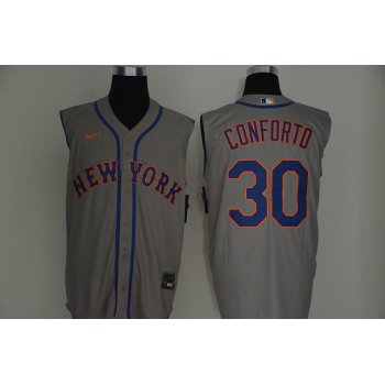 Men's New York Mets #30 Michael Conforto Grey 2020 Cool and Refreshing Sleeveless Fan Stitched MLB Nike Jersey