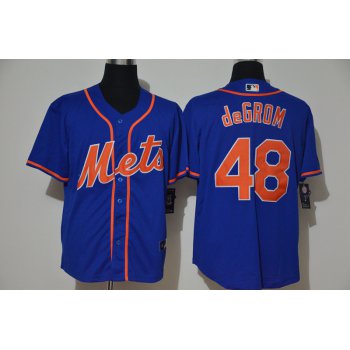 Men's New York Mets #48 Jacob deGrom Blue Stitched MLB Cool Base Nike Jersey