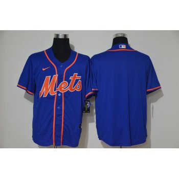 Men's New York Mets Blank Blue Stitched MLB Cool Base Nike Jersey