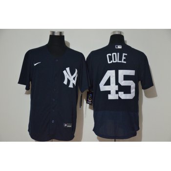 Men's New York Yankees #45 Gerrit Cole Black Stitched MLB Flex Base Nike Jersey