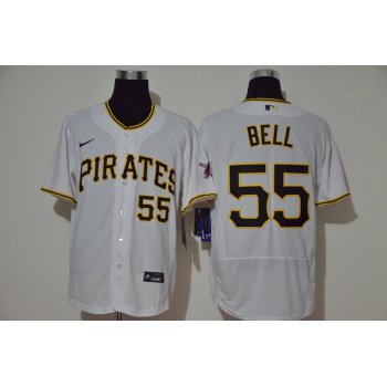 Men's Pittsburgh Pirates #55 Josh Bell White Stitched MLB Flex Base Nike Jersey