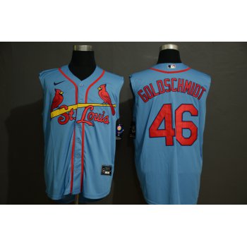 Men's St. Louis Cardinals #46 Paul Goldschmidt Light Blue 2020 Cool and Refreshing Sleeveless Fan Stitched MLB Nike Jersey