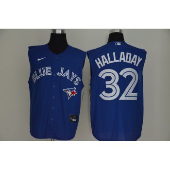 Men's Toronto Blue Jays #32 Roy Halladay Blue 2020 Cool and Refreshing Sleeveless Fan Stitched MLB Nike Jersey