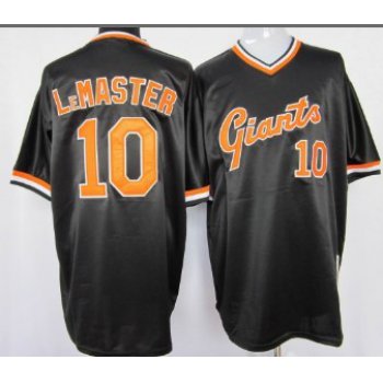 San Francisco Giants #10 Johnnie LeMaster Black Throwback Jersey