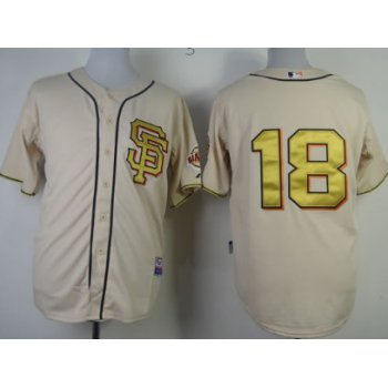 San Francisco Giants #18 Matt Cain Cream With Gold SF Edition Jersey