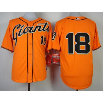 San Francisco Giants #18 Matt Cain Orange Jersey