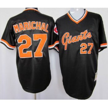 San Francisco Giants #27 Juan Marichal Black Throwback Jersey